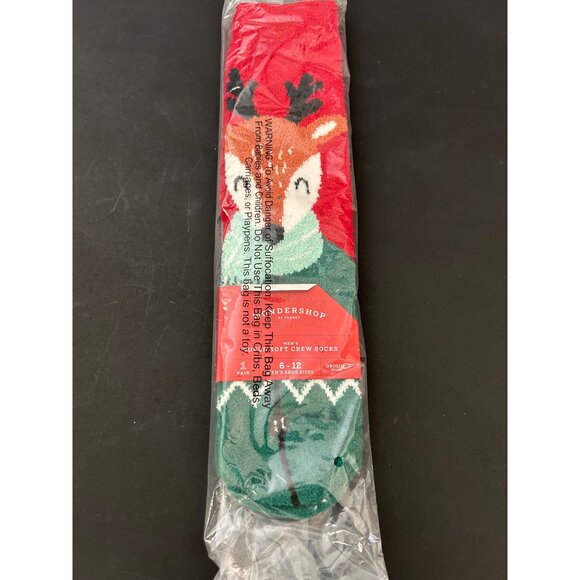 Mens Wondershop Super Soft Crew Socks Reindeer Size 6-12 Cotton Blend Christmas - Picture 8 of 10